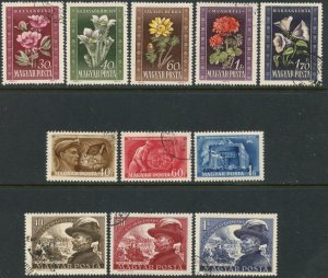 HUNGARY Sc#906-916 1950 Three Complete Postage Sets Mixed Mint & Used