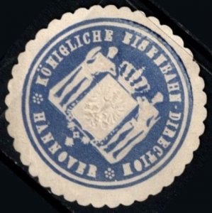 Vintage Germany Letter Seal Royal Railway Direction Hannover Unused