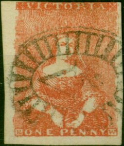 Victoria 1854 1d Orange-Red SG23 Campbell Fine Used