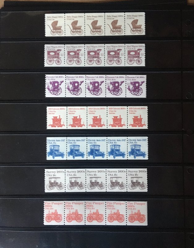 US 1897-1908 Coils - 5 sets complete  CV 14.25