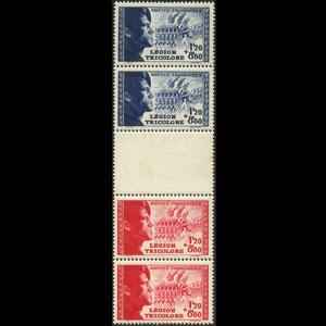 FRANCE 1942 - Scott# B147a Legion Set of 4 LH perf.toned