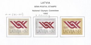 LATVIA - 1992 - National Olympic Committee - Perf 3v Set - Mint Lightly Hinged