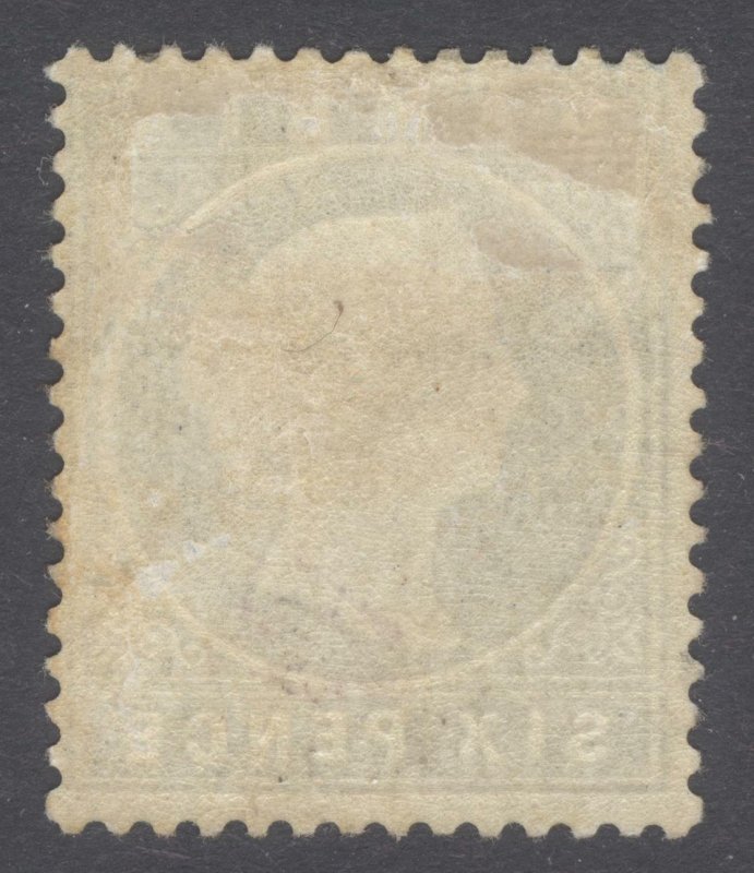 Gambia 1880 6d Blue P14 CCup SLOPING LABEL SG 18Bc Sc 10a LMM/MLH Cat£350($539)