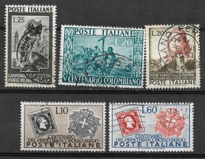 COLLECTION LOT #475 ITALY 5 STAMPS 1951 CV+$30