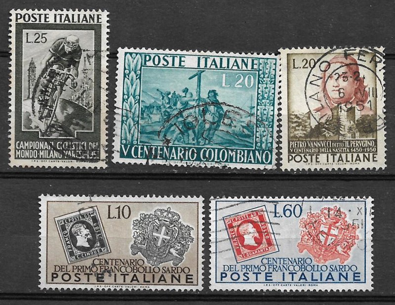 COLLECTION LOT #475 ITALY 5 STAMPS 1951 CV+$30