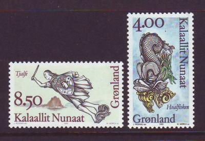 Greenland Sc 299-300 1995 Ship's Figureheads stamp set mint NH