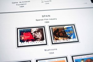 COLOR PRINTED SPAIN 1994-1999 STAMP ALBUM PAGES (58 illustrated pages)