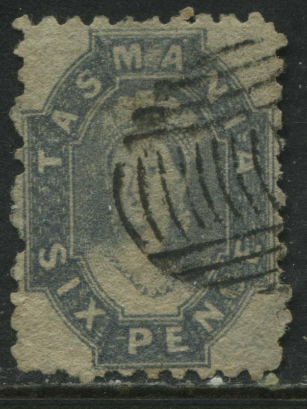 Tasmania QV 1864 6d slate blue used