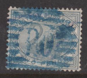 Western Australia 1890 Swan Sc#63  Used Blue Barred PO Cancel