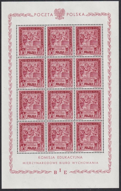 1946 Poland Polish educational work sheet set MNH Sc# B49 B49A B49B CV $1140.