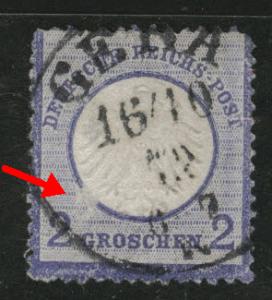 Germany Scott 5 used 1872 embossed center small shield Scuff