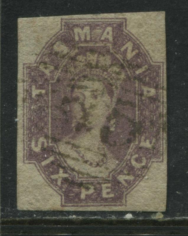 Tasmania QV 1867 6d red violet used