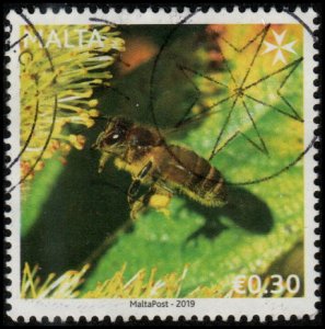 Malta 1673b - Used - 30c Honeybee (2019) (cv $0.70)