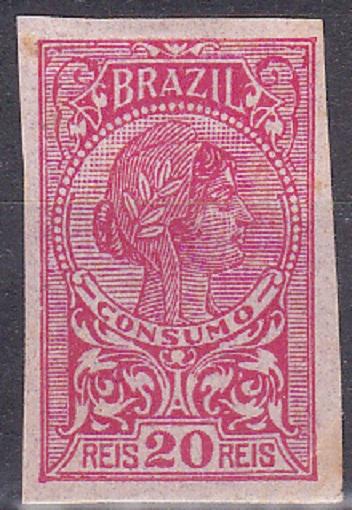 Brazil Consumo Revenue Stamp 20r Unused.