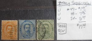 Italy #47, 48, 54 Used- SCV=$17.20