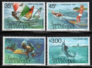 St. Vincent Grenadines #484-87 ~ Cplt Set 4 ~ Tourism, Ocean, Boats ~ MNH (1985)