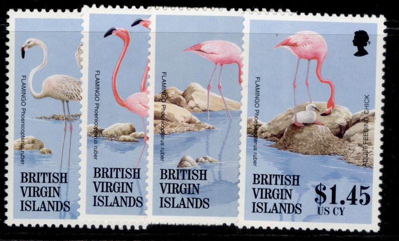 BRITISH VIRGIN ISLANDS QEII SG907-910, 1995 flamingos set, NH MINT.