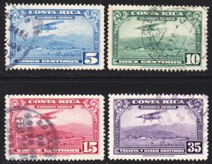 Costa Rica Scott C216-19 complete set F to VF used. Lot #C.  FREE...