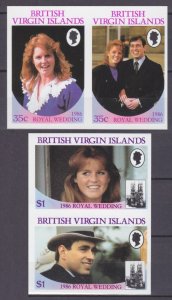 1986 British Virgin Islands 550-553bPaar Prince Andrew and Miss Sarah Ferduson 1