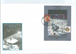 Palau 520 1999 $2 Apollo 11/30th Anniversary - mini-sheet on an unaddressed cacheted FDC