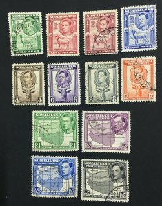 MOMEN: SOMALILAND SG #93-104 1938 USED LOT #60492