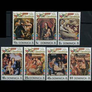 DOMINICA 1974 - Scott# 411-7 Xmas Set of 7 NH