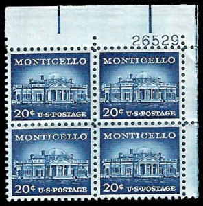 PCBstamps  US #1047 PB 80c(4x20c)Monticello, 26529, MNH, (PB-2)