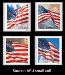 US Old Glory F set 4 (from APU small coil) MNH 2024 after June 21