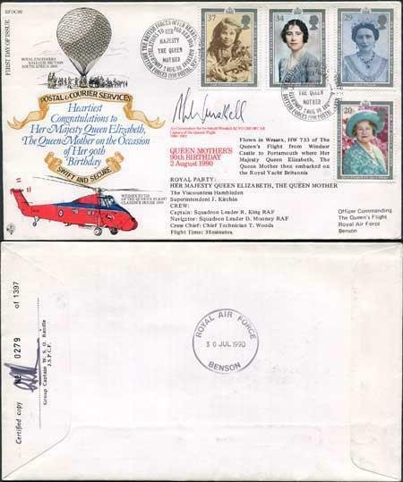 RFDC86 Queen Mothers 90th Birthday 2 August 1990 Signed by Sir Archibald Winskil