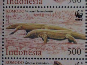 INDONESIA-2000-SC# 1914a WWF-CONSERVATION- PREHISTORY ANIMALS MNH SHEET VF