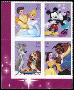 PCBstamps   US #4025/4028 PB $1.56(4x39c)Disney Characters, MNH, (PB-3)