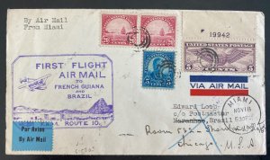 1930 Miami FL USA First Flight Airmail Cover FFC To Brazil Two Pounds Flown