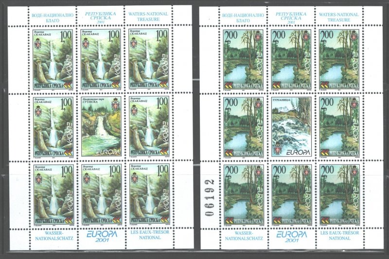 BOSNIA & HERZEGOVINA 2001EUROPE#135-136, SET=$1.75 MNH;