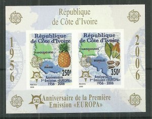 2005 Ivory Coast 1161a S/S Europa 50th Anniversary MNH