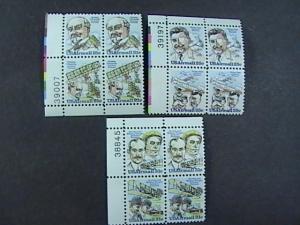 U.S.# C92a - C96a -MNH- SET OF PLATE # BLOCKS OF 4 --AIR-MAIL--AVIATION--1978-79