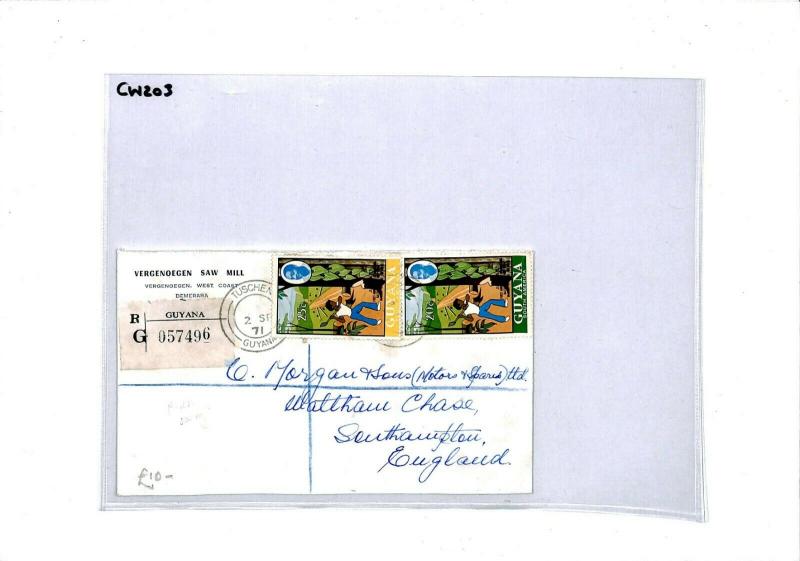 GUYANA Tuschen GB Southampton REGISTERED 1971 Cover {samwells-covers} CW203