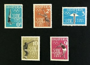 Albania #616-20 Olympics 1969 - MNH