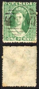 Grenada SG4 1d Green wmk Small Star (upright) Rough Perf 14 to 16 Cat 17