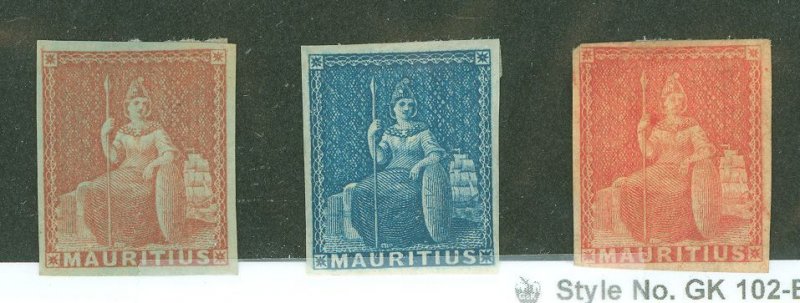 Mauritius #7/8/10 Unused