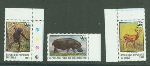 Congo, Peoples Rep. (ex Fr. Congo) #456-8 Mint (NH) Single (Complete Set) (Animals) (Wildlife)