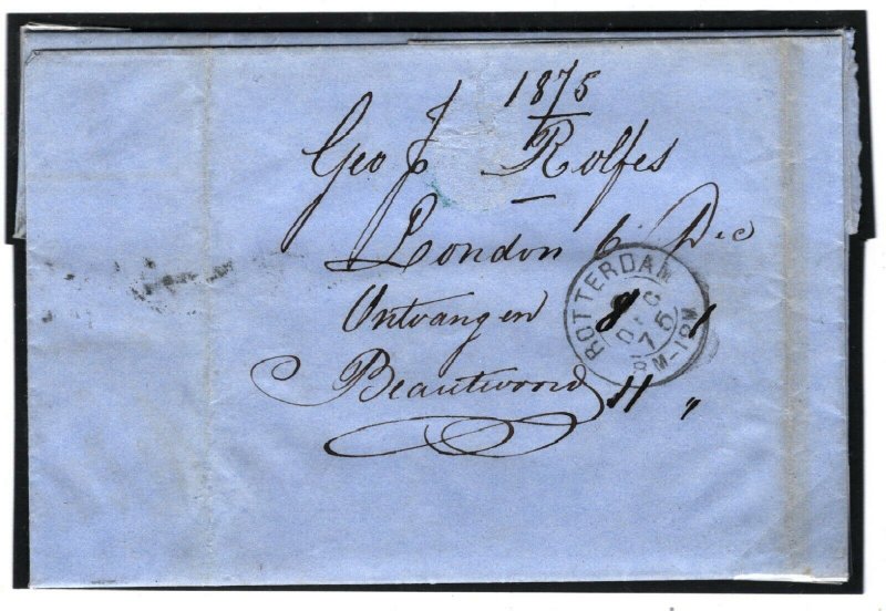 GB SG.51 Cover *TOBACCO BROKER* Cachet 1½d Plate 3 Cat £275 London 1875 15.10