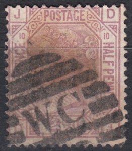 Great Britain Sg141 2.5d Rosy Mauve Pl 6 Used Cv £85   JL