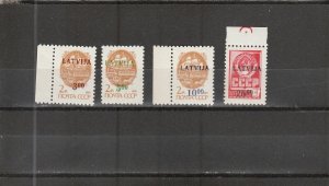 Latvia  Scott#  328-331  MNH  (1992 Overprinted and Surcharged)