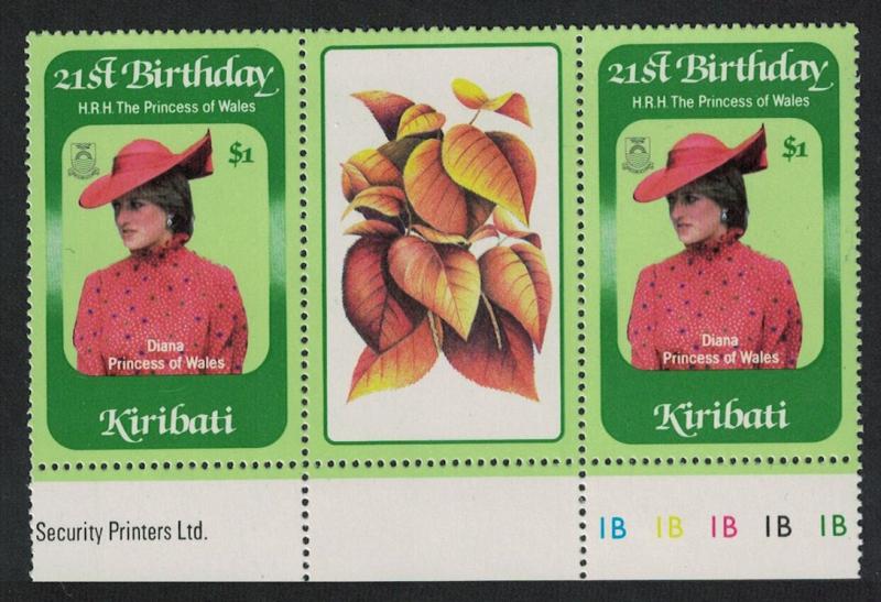 Kiribati 21st Birthday of Princess of Wales 1v Gutter Pair SG#185