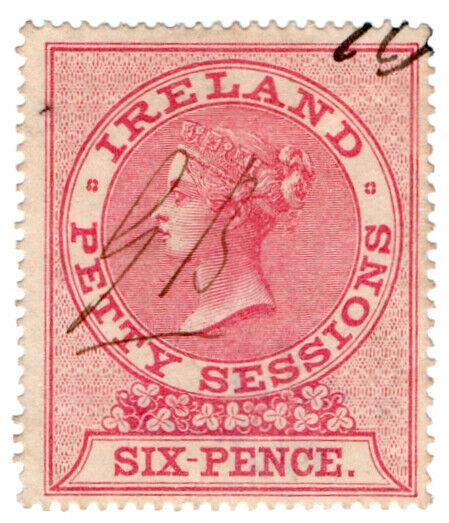 (I.B) QV Revenue : Ireland Petty Sessions 6d (1862)