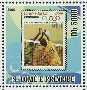 Olympic Games on Stamps Cabo Verde Angola Volleyball S/S MNH #3484-3487 