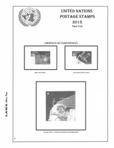 2018 UNITED NATIONS  ISSUES SUPPLEMENT – LAWA Album Pages