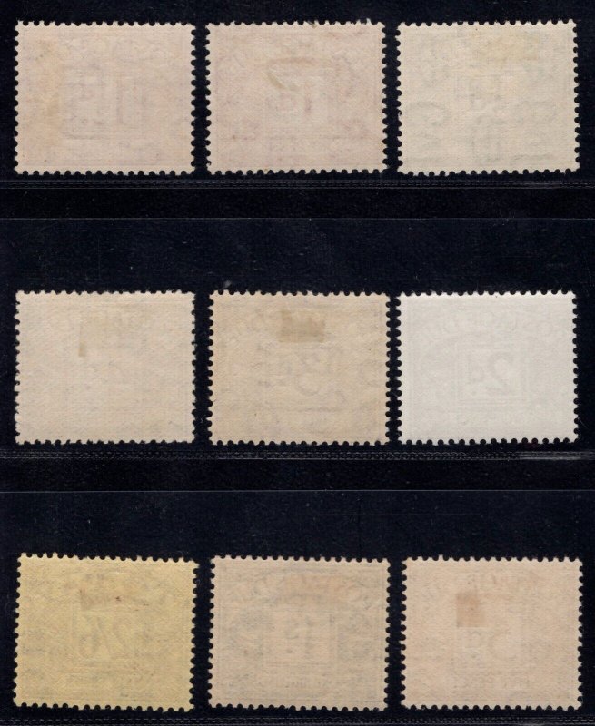 MOMEN: GREAT BRITAIN SG #D10-D18 1924-31 DUE MINT OG H/1NH £200 LOT #67882*