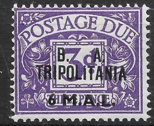 B.O.I.C.-TRIPOLITANIA SGTD9 1950 6L ON 3d PURPLE POSTAGE DUE MTD MINT