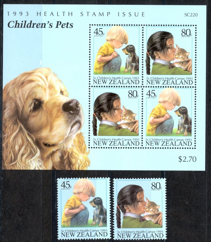 New Zealand Sc# B143-B144a MNH 1993 Children with Animals